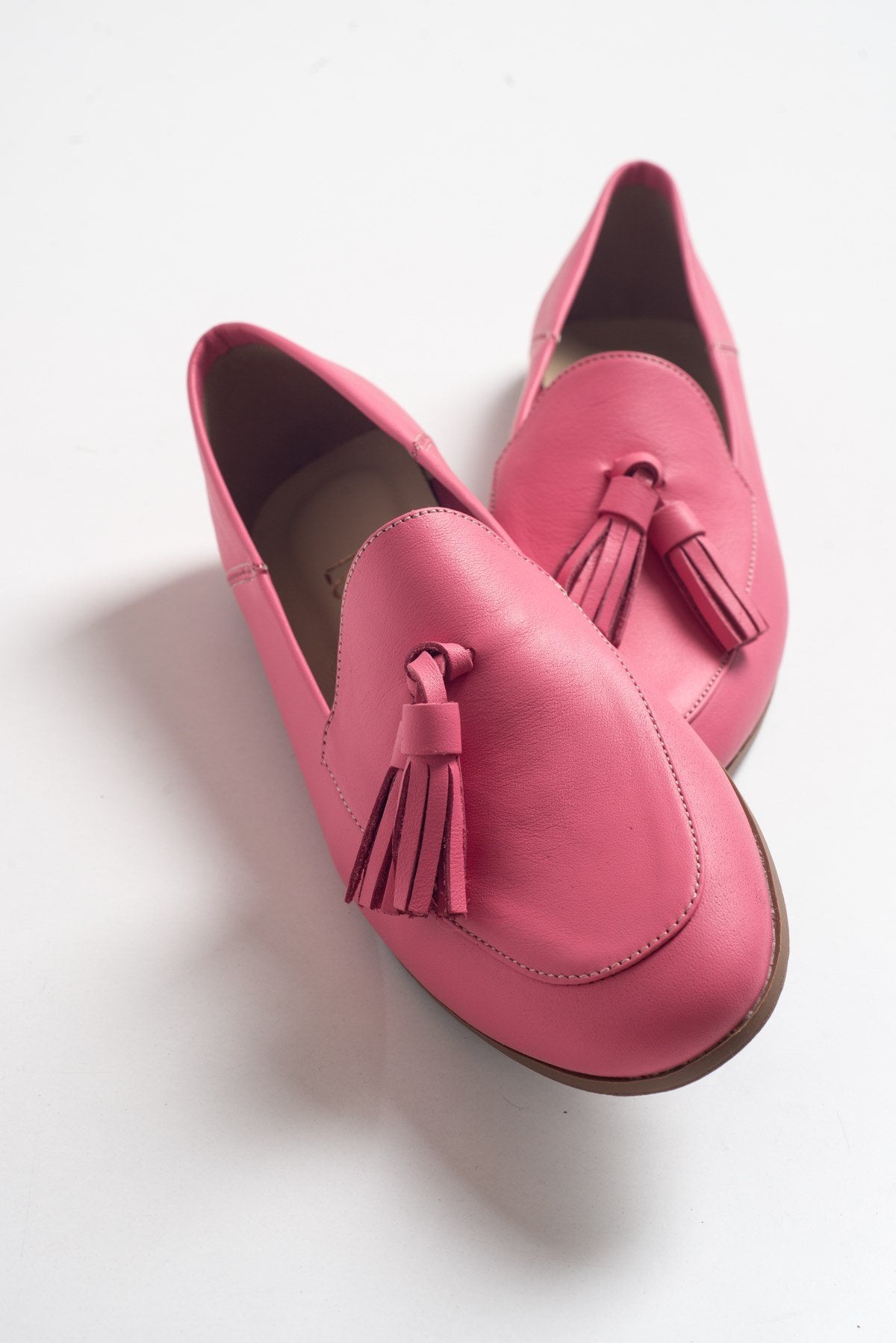 Mona - Pink Soft Leather Tassel Loafers (Women)