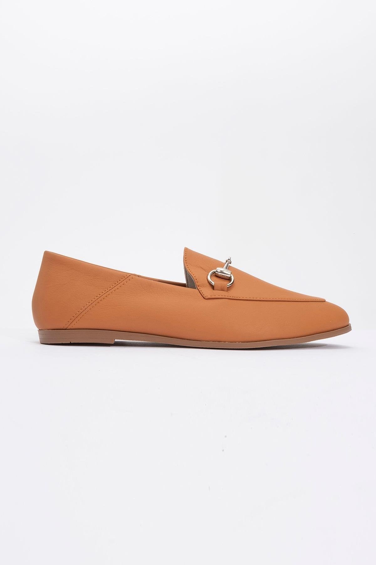 Penny - Orange Leather Horsebit Loafers