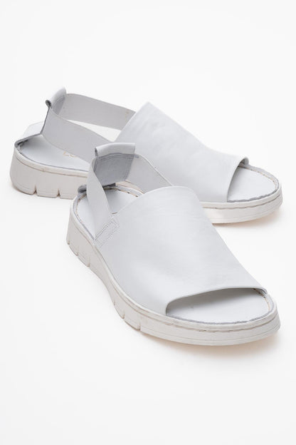 Londoi - White Elastic Strap Leather Sandal (Women)