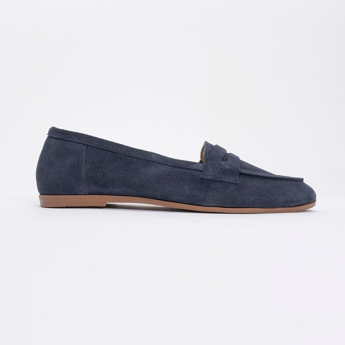 Dorothy - Navy Blue Suede Leather Loafers