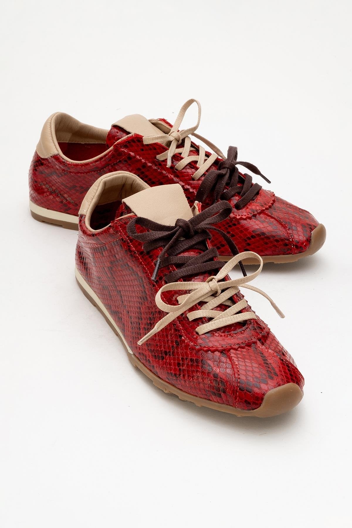 Crea - Red Leather Sneakers (Women)