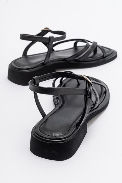 Antas - Black Leather Sandals (Women)