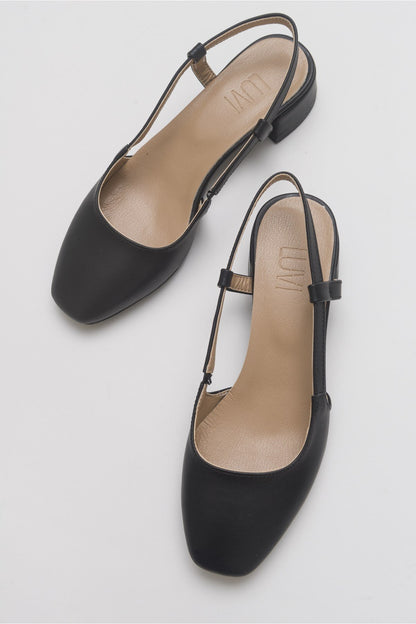 Siena Black Block Heel Sandal (Women)