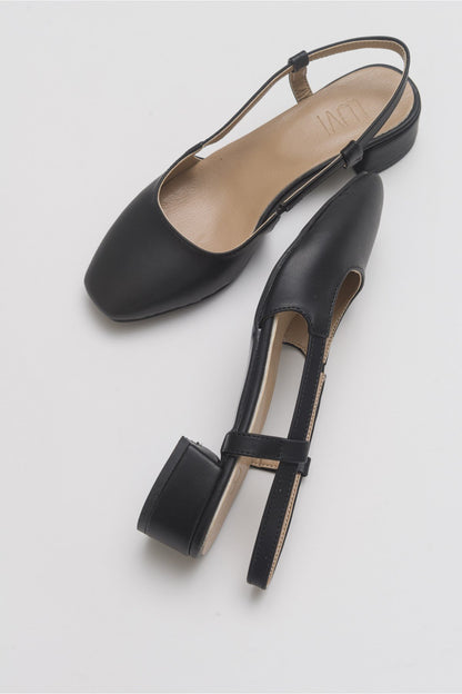 Siena Black Block Heel Sandal (Women)