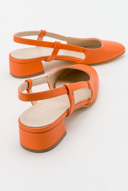 Siena Orange Block Heel Sandal (Women)