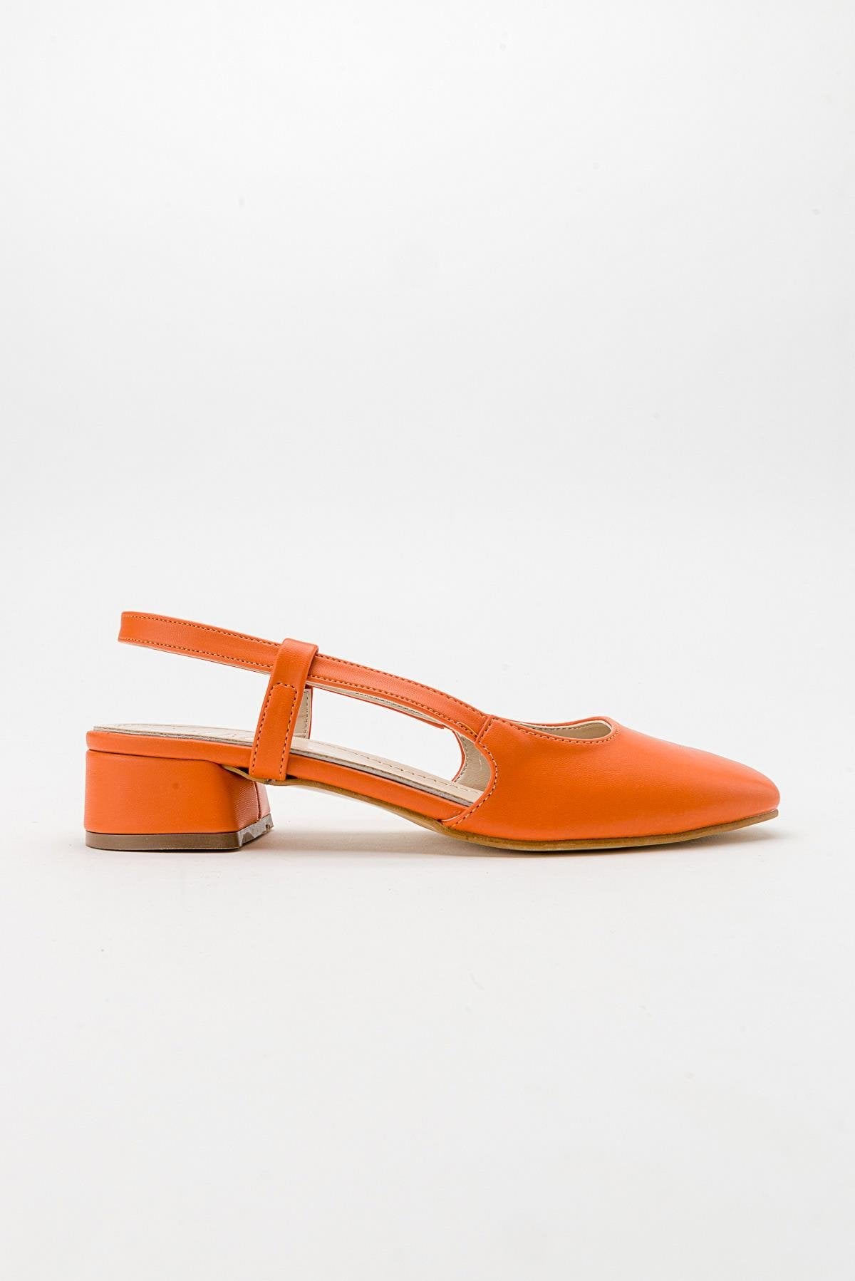 Siena Orange Block Heel Sandal (Women)
