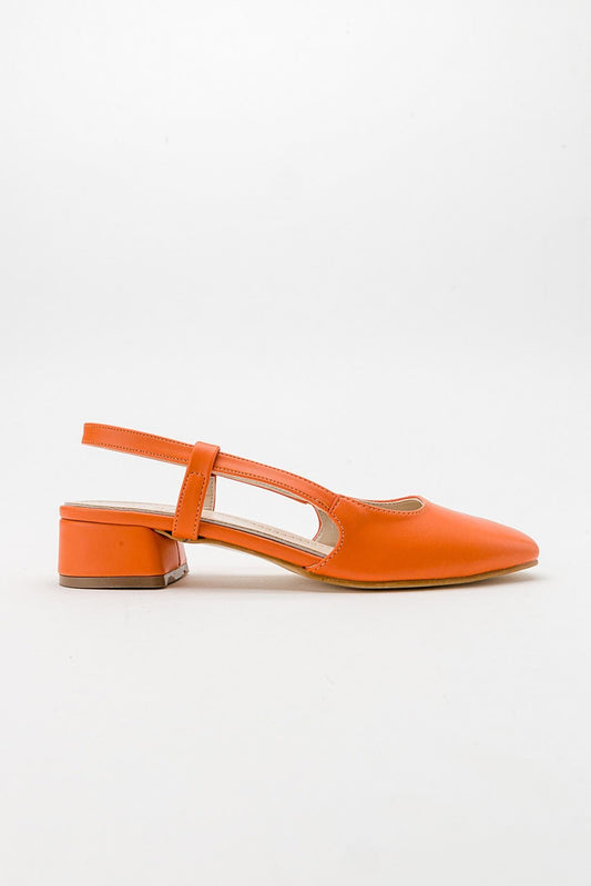 Siena Orange Block Heel Sandal (Women)