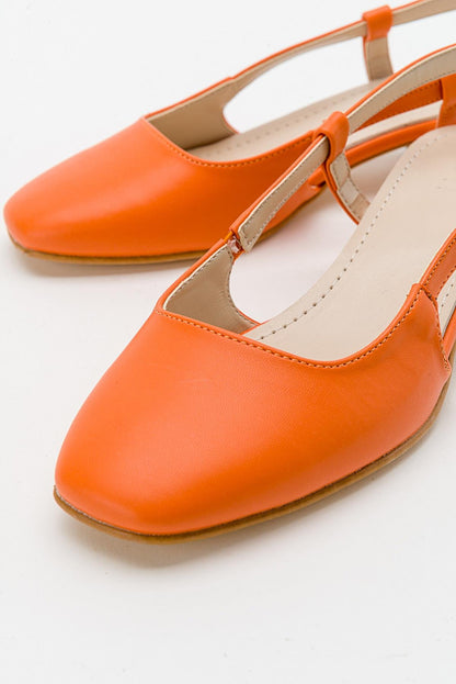 Siena Orange Block Heel Sandal (Women)