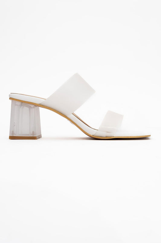 Elara White Transparent Strap Sandal (Women)