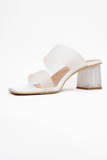 Elara White Transparent Strap Sandal (Women)