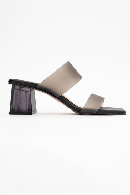 Elara Black Transparent Strap Sandal (Women)