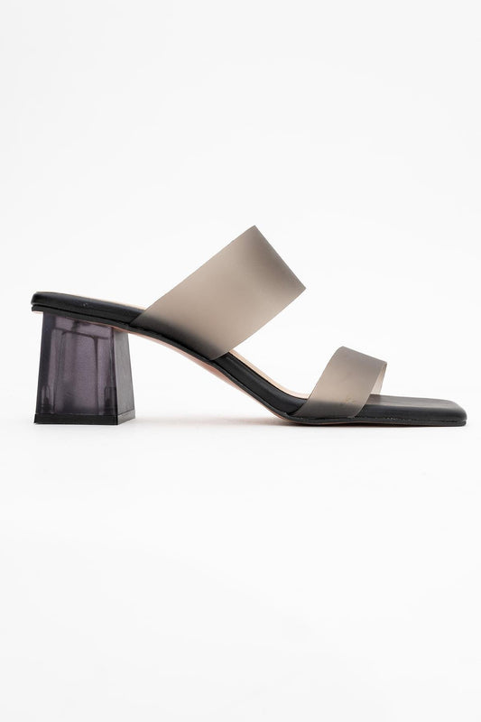 Elara Black Transparent Strap Sandal (Women)