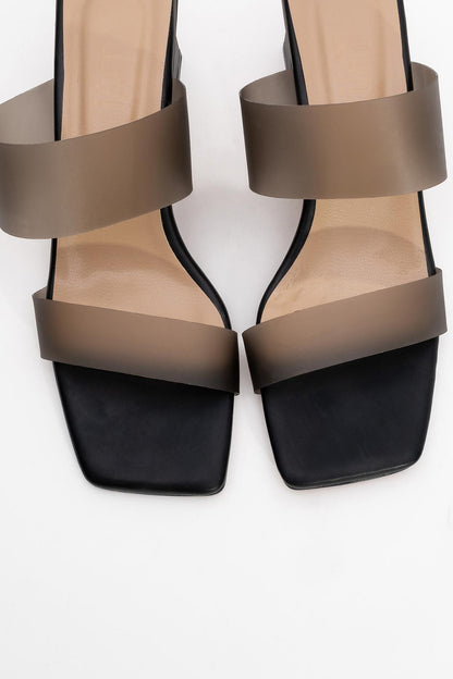 Elara Black Transparent Strap Sandal (Women)