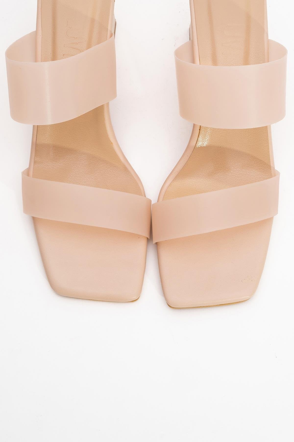 Elara Beige Transparent Strap Sandal (Women)