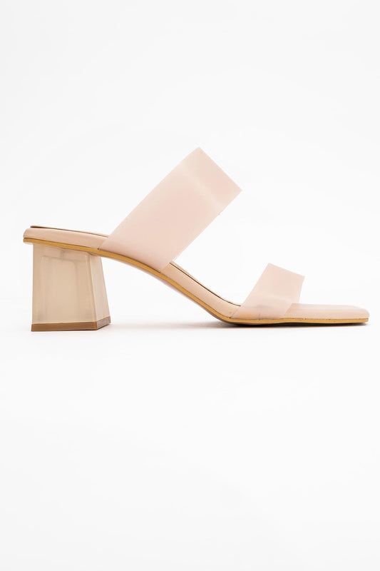 Elara Beige Transparent Strap Sandal (Women)