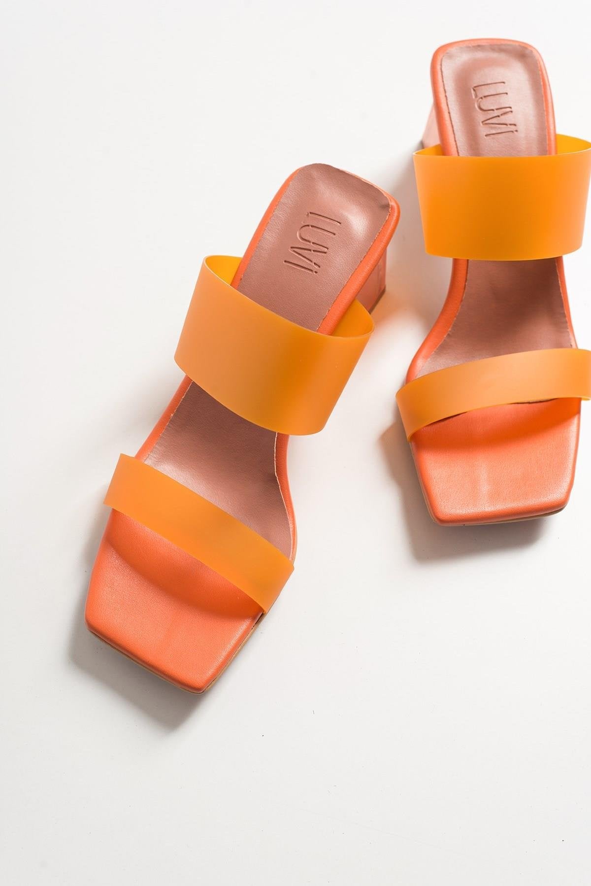 Elara Orange Transparent Strap Sandal (Women)