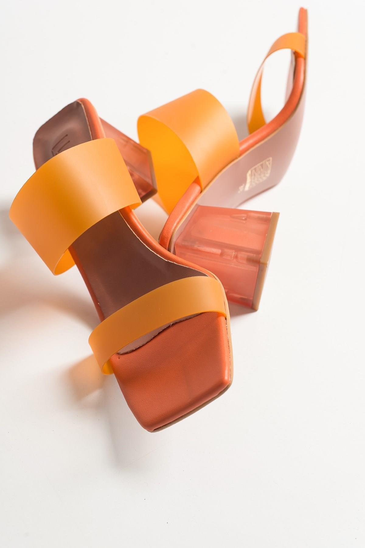 Elara Orange Transparent Strap Sandal (Women)