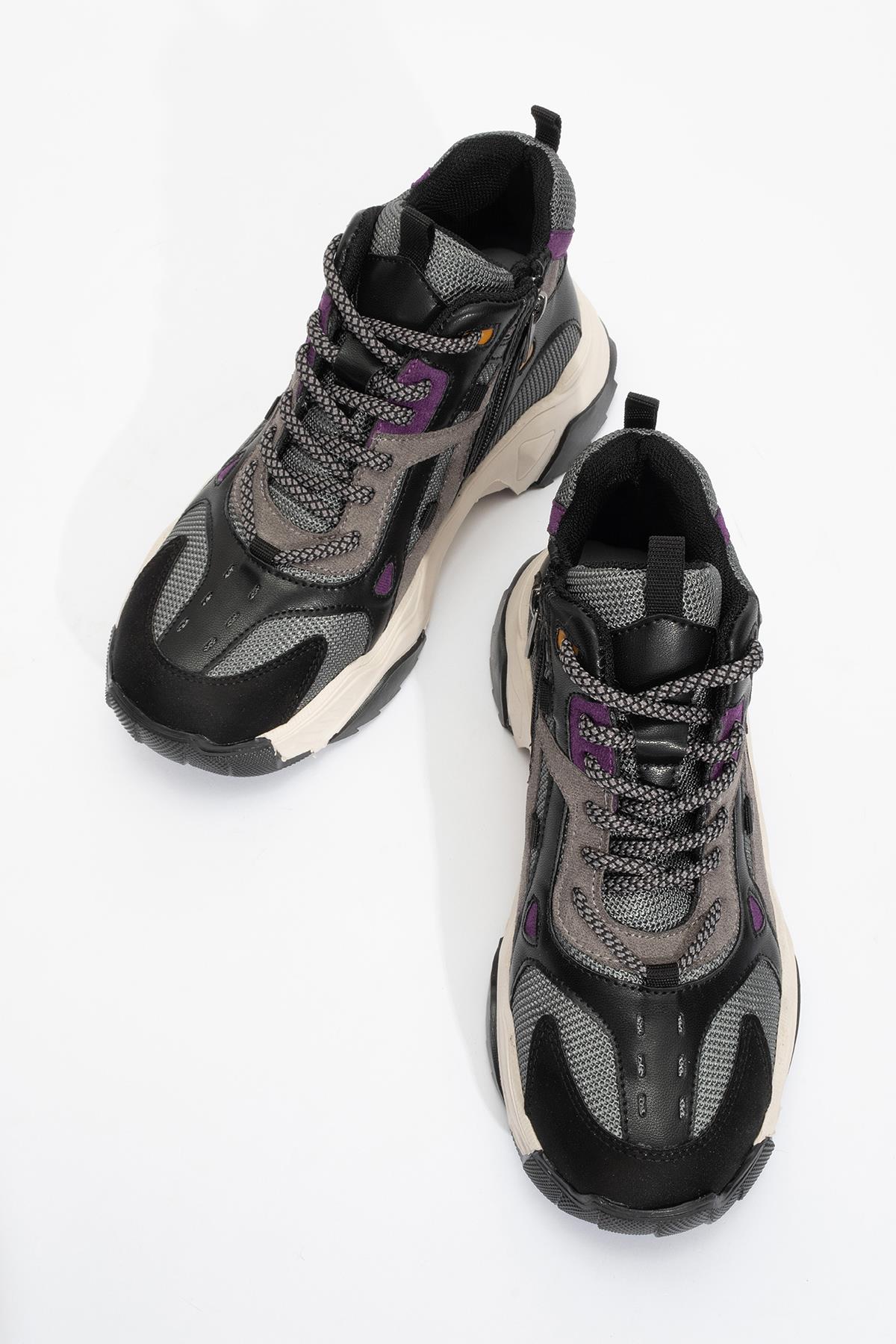 Lowel Black-Purple Sneaker Boot (Women)
