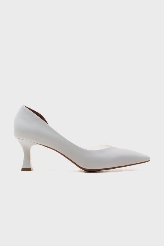 Vera White Pointed Toe Pump (Women)