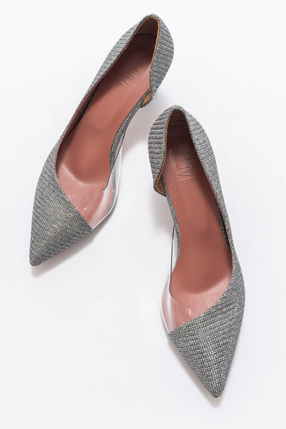 Vera Platinum Glitter Pointed Toe Pump (Women)