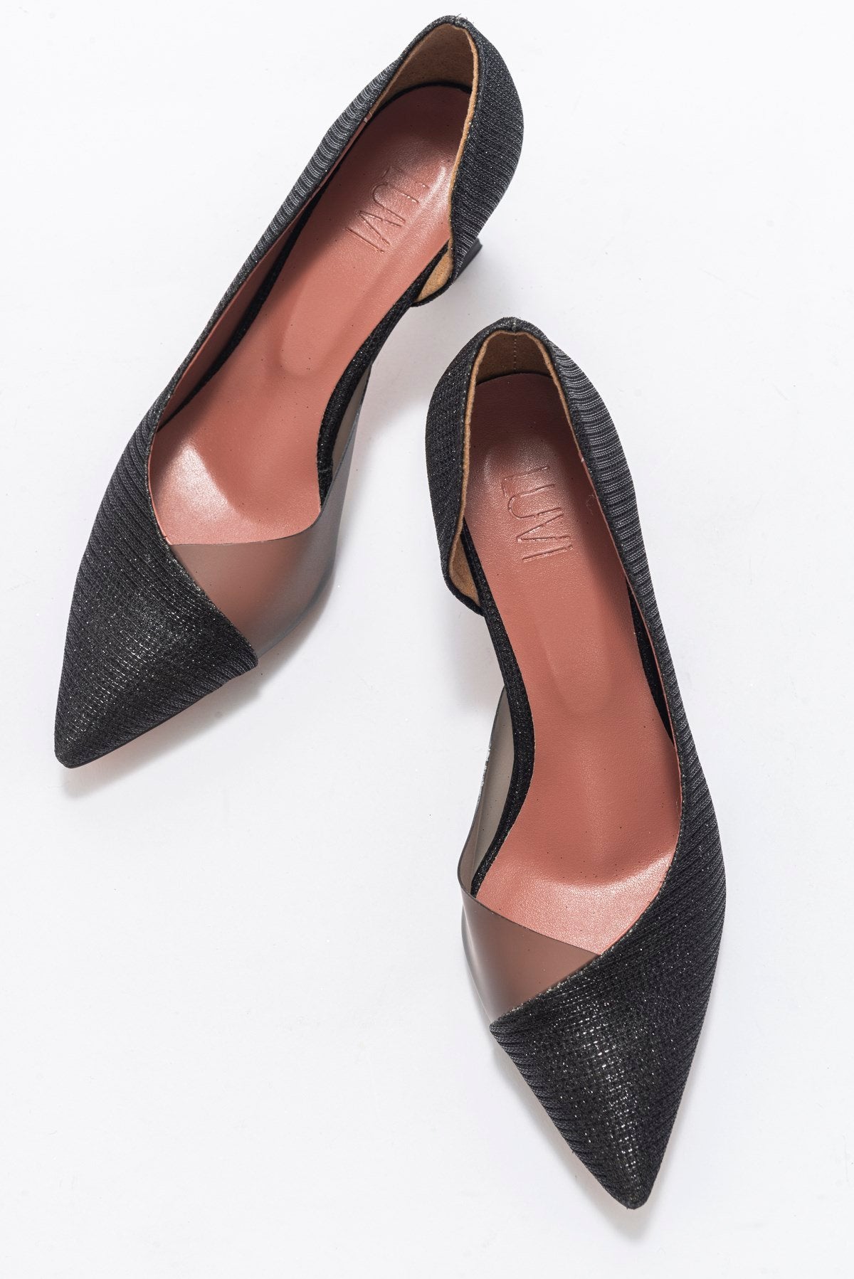 Vera Black Glitter Pointed Toe Pump (Women)