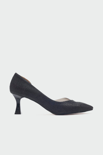 Vera Black Glitter Pointed Toe Pump (Women)