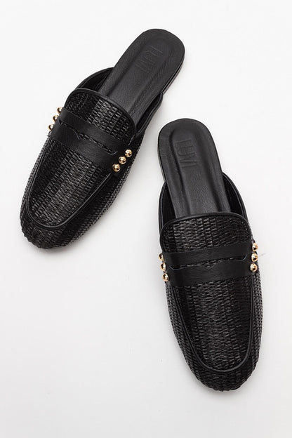 Patrizia - Black Leather Mule (Women)