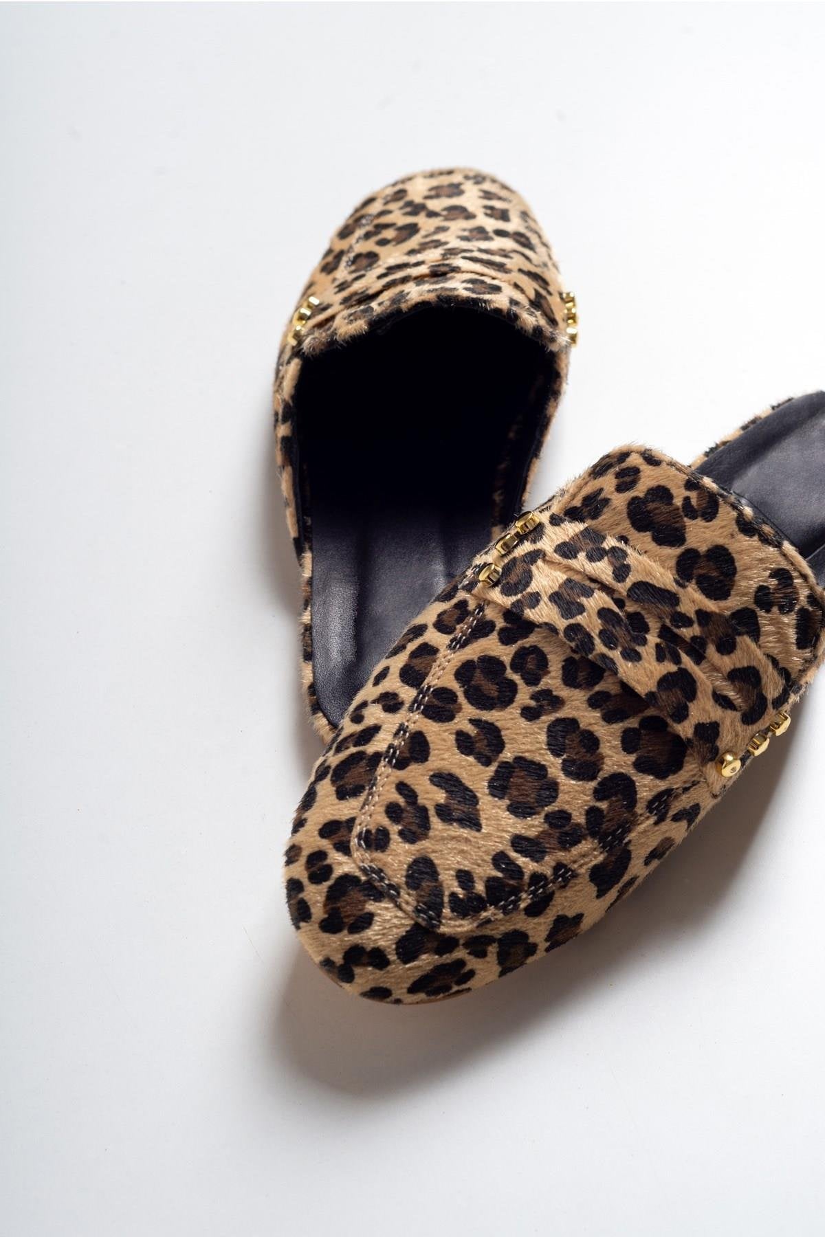 Eleonora - Leopard Print Leather Clogs (Women)