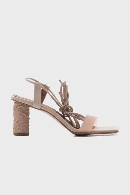 Rhea Beige Block Heel Sandal (Women)