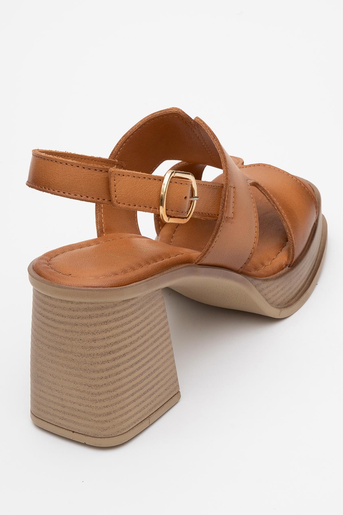 Zennia - Cognac Brown Leather Platform Sandal (Women)