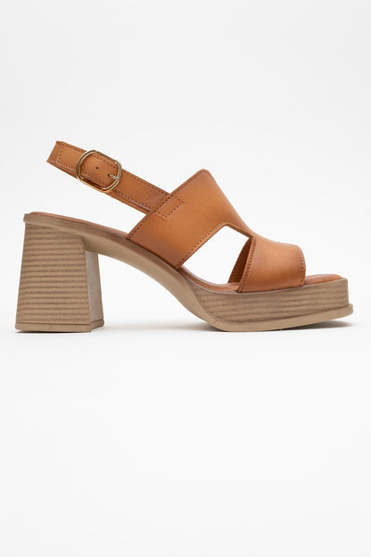 Zennia - Cognac Brown Leather Platform Sandal (Women)