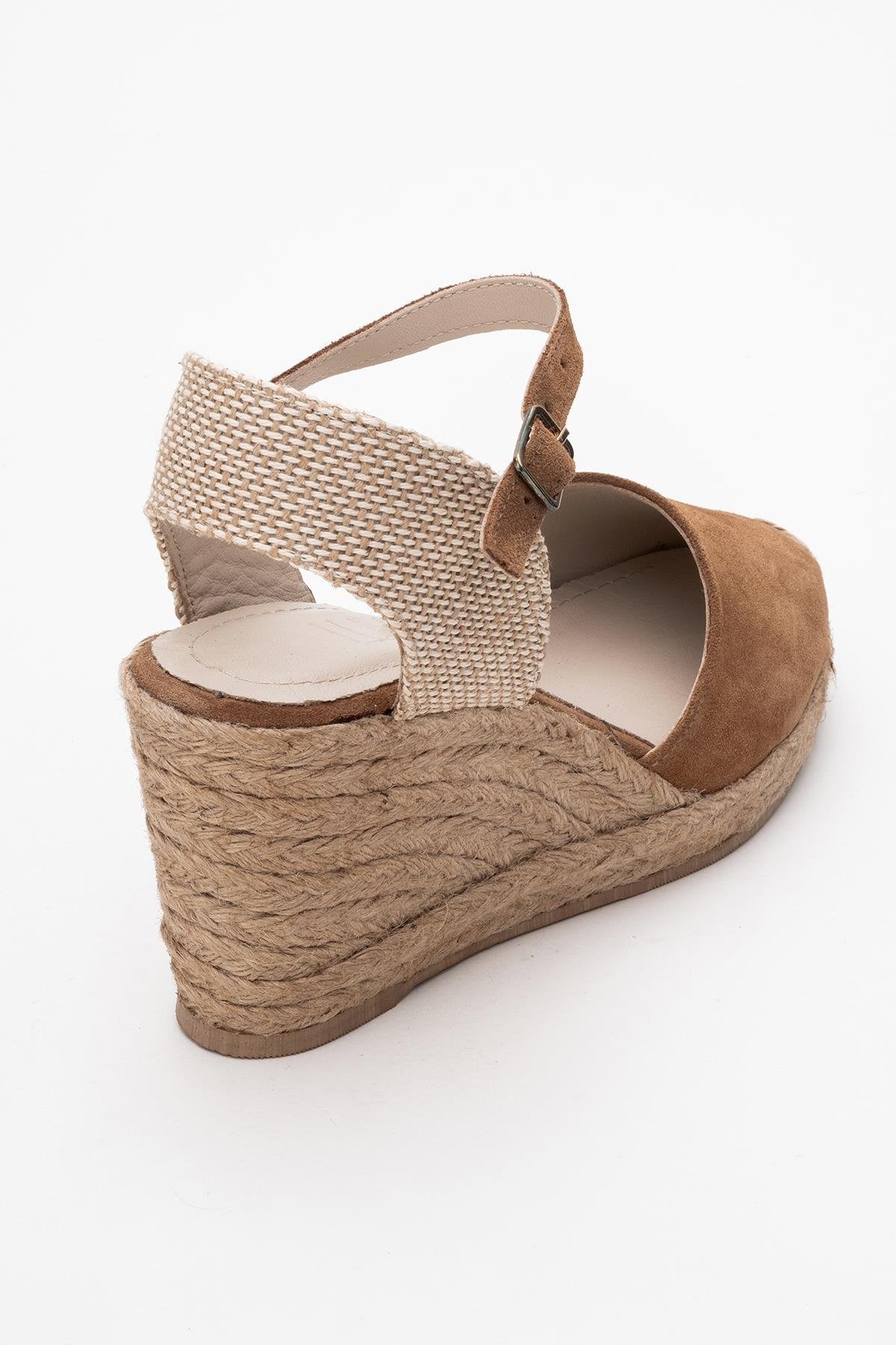 Sinta - Cognac Brown Suede Leather Platform Espadrille (Women)